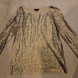 J. Crew Gold Sequin Top M